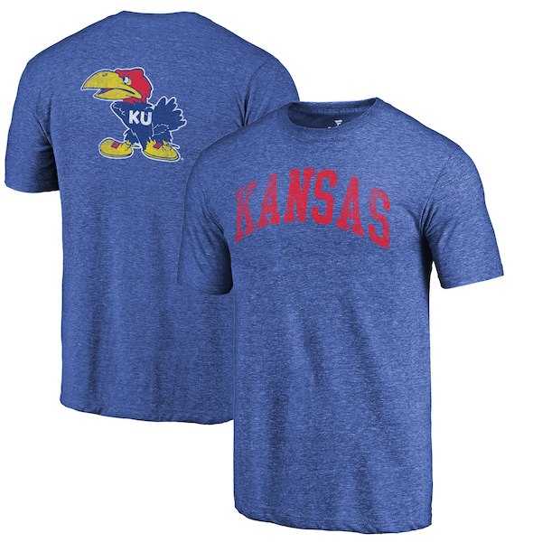 Kansas Jayhawks Fanatics Branded Heathered Royal Vault Two Hit Arch T-Shirt,We sell and wholesale Kansas Jayhawks Fanatics Branded Heathered Royal Vault Two Hit Arch T-Shirt on line form chian!